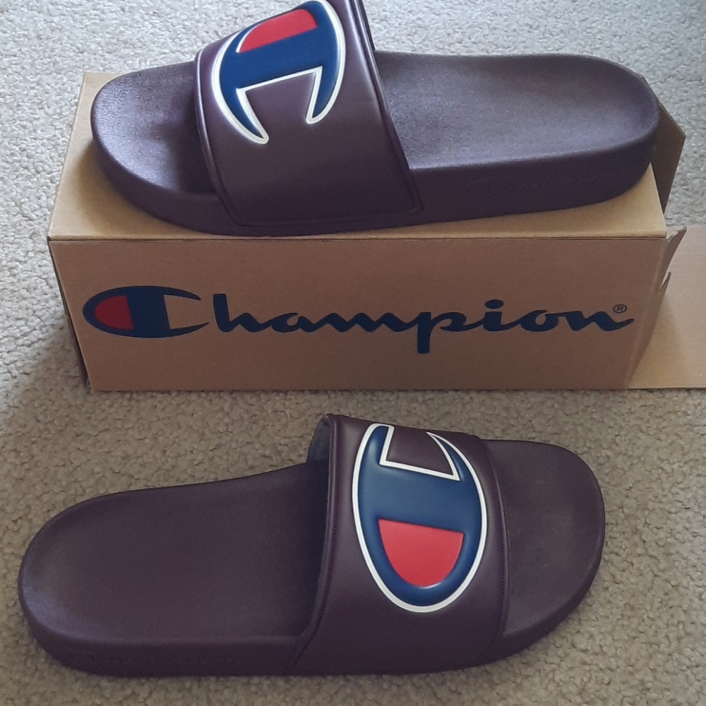 Champion Dark Berry Purple Logo Slides